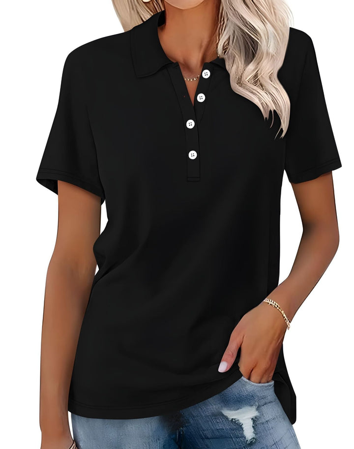 Sanya | Women’s short sleeve polo shirts with button placket