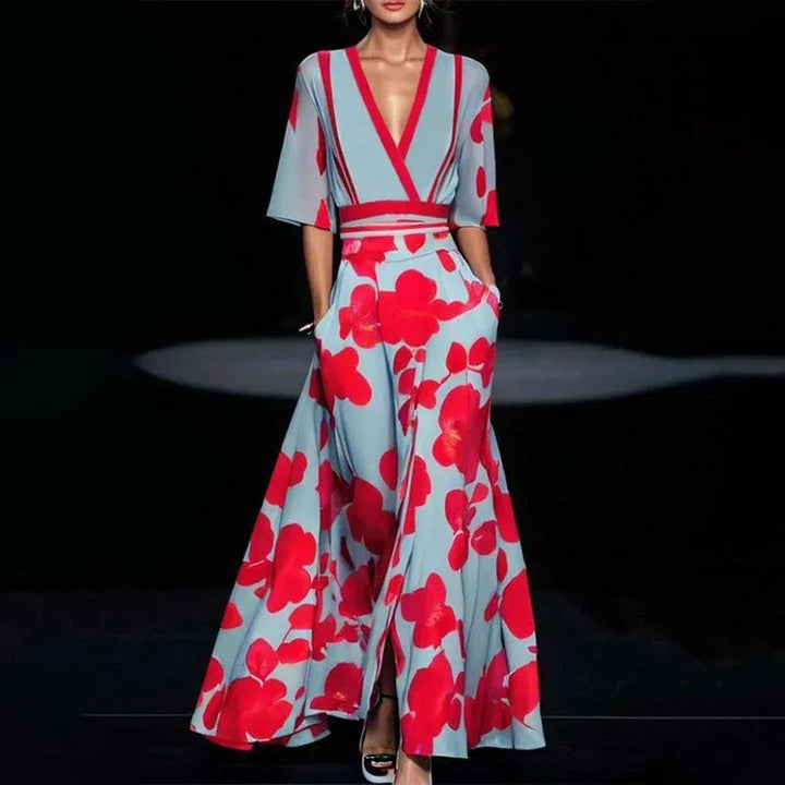 Cassidy | Elegant floral print maxi dress