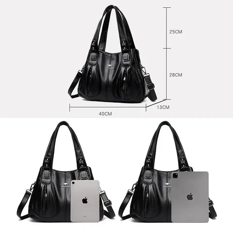 Kamila | Women’s shoulder bag with dual handles and front zip detail
