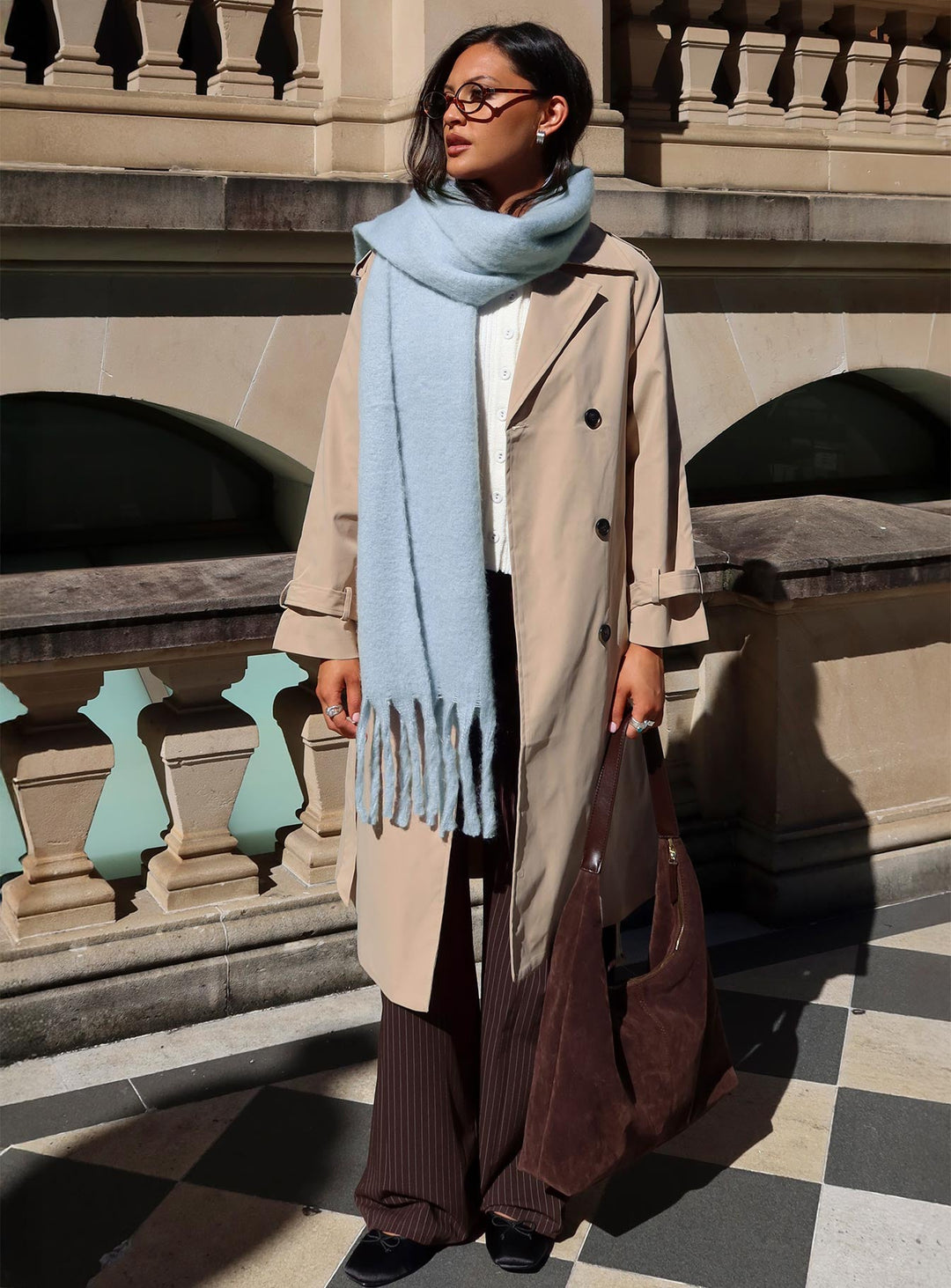 Carla | Women’s belted trench coat with lapel collar