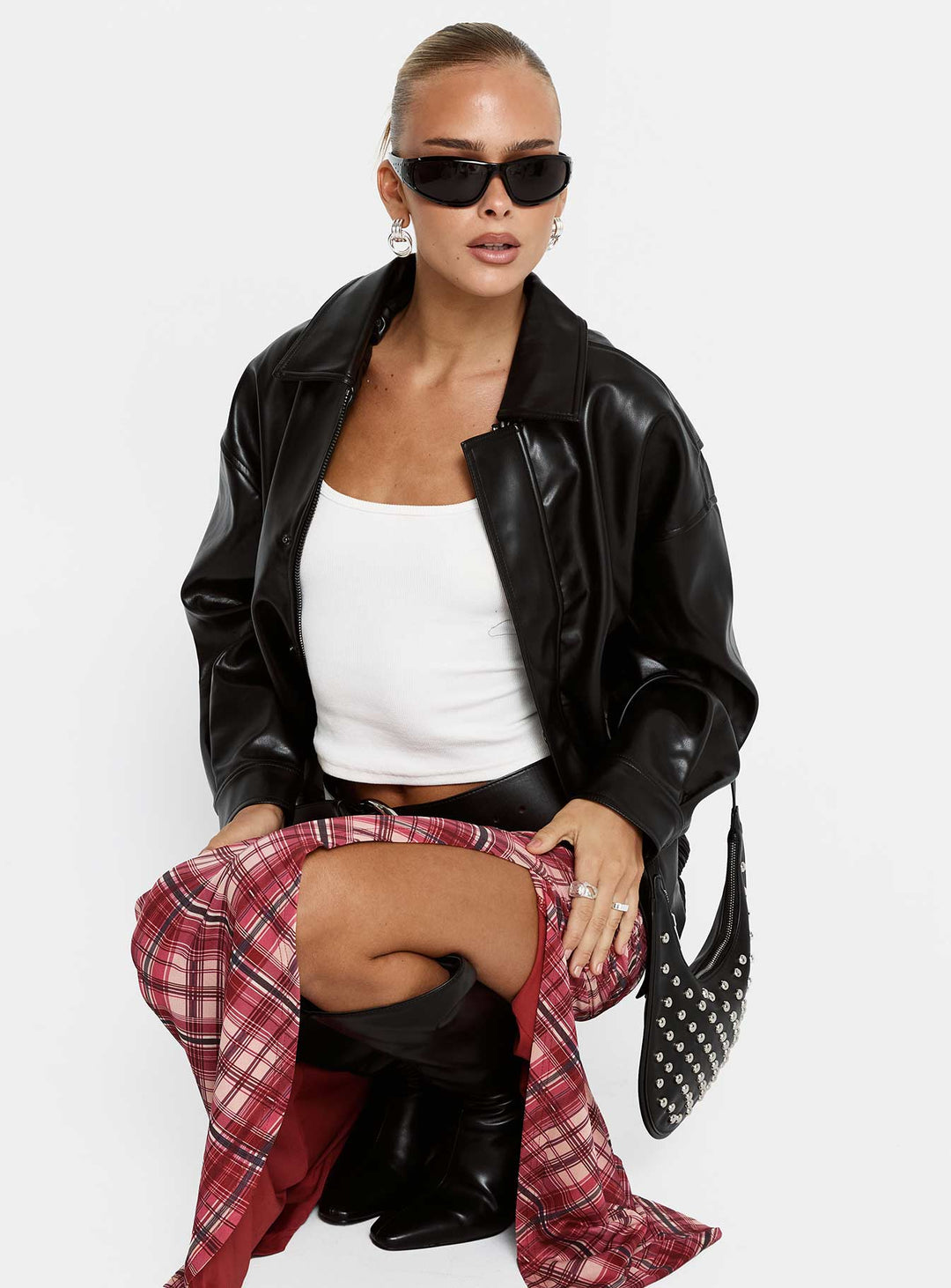 Caroline | Women’s oversized faux leather bomber jacket