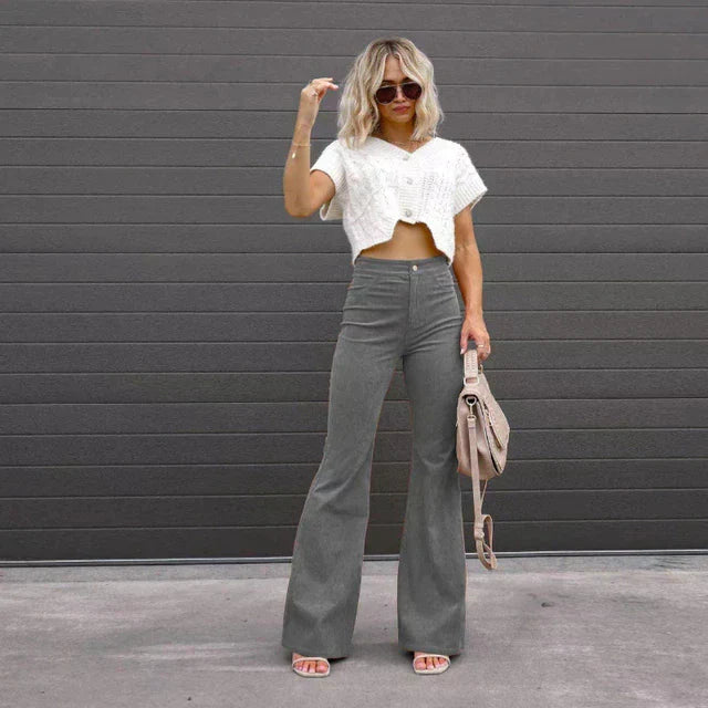 Sonya | Women’s high-waisted corduroy flared pants