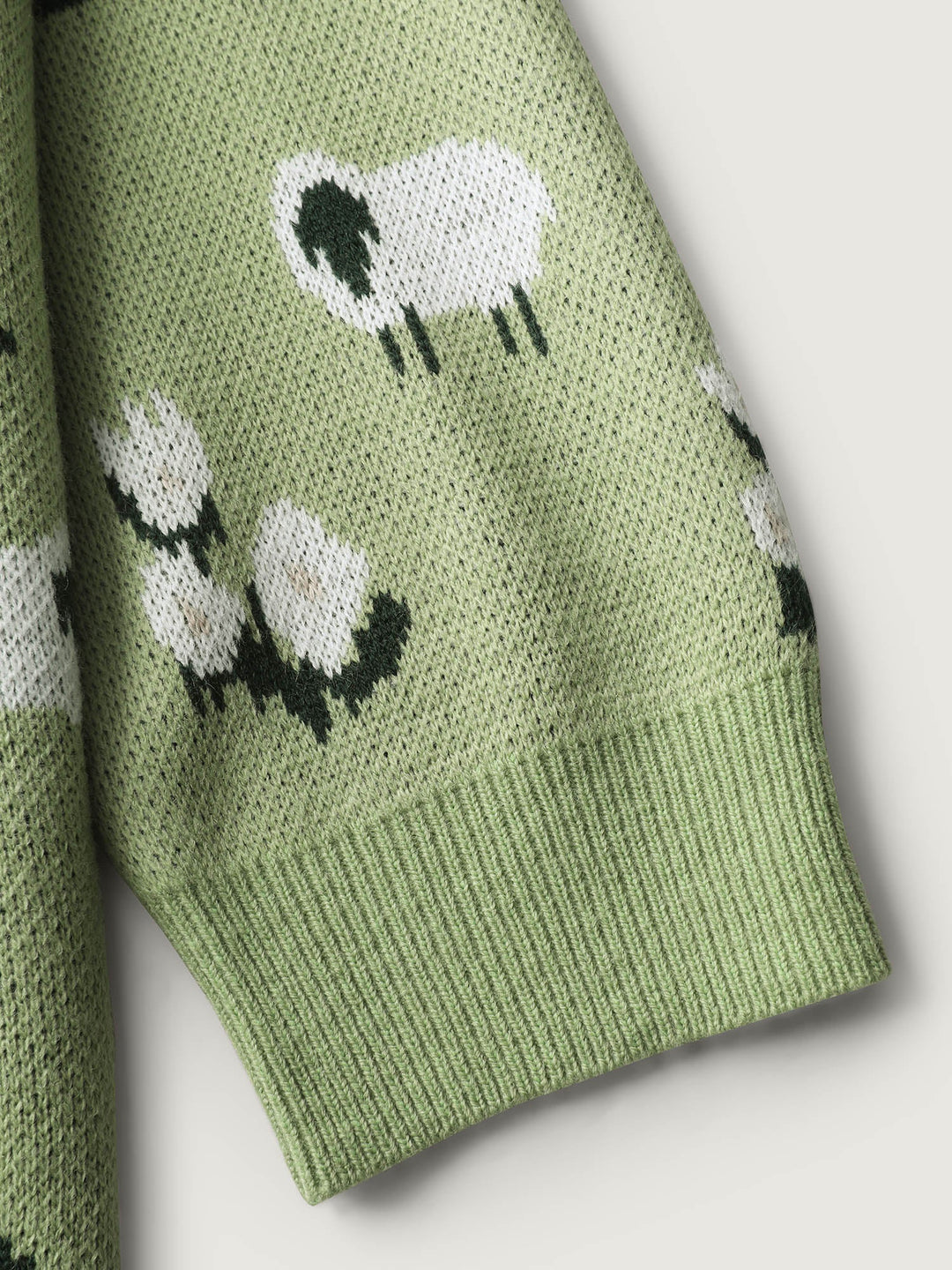 Magnolia | Women’s knit button-up cardigan with scenic sheep pattern