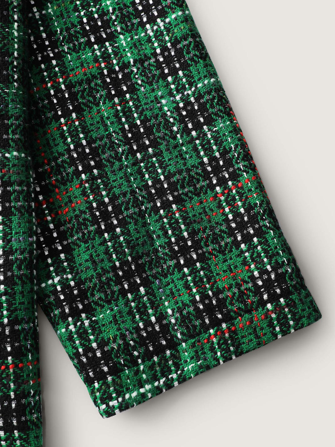 Genevieve | Women’s plaid double-breasted tweed blazer