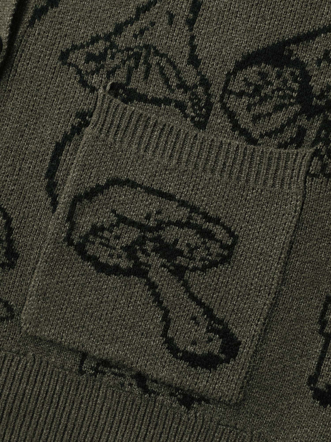 Esther | Women’s button-up knit cardigan with embroidered details and patch pockets