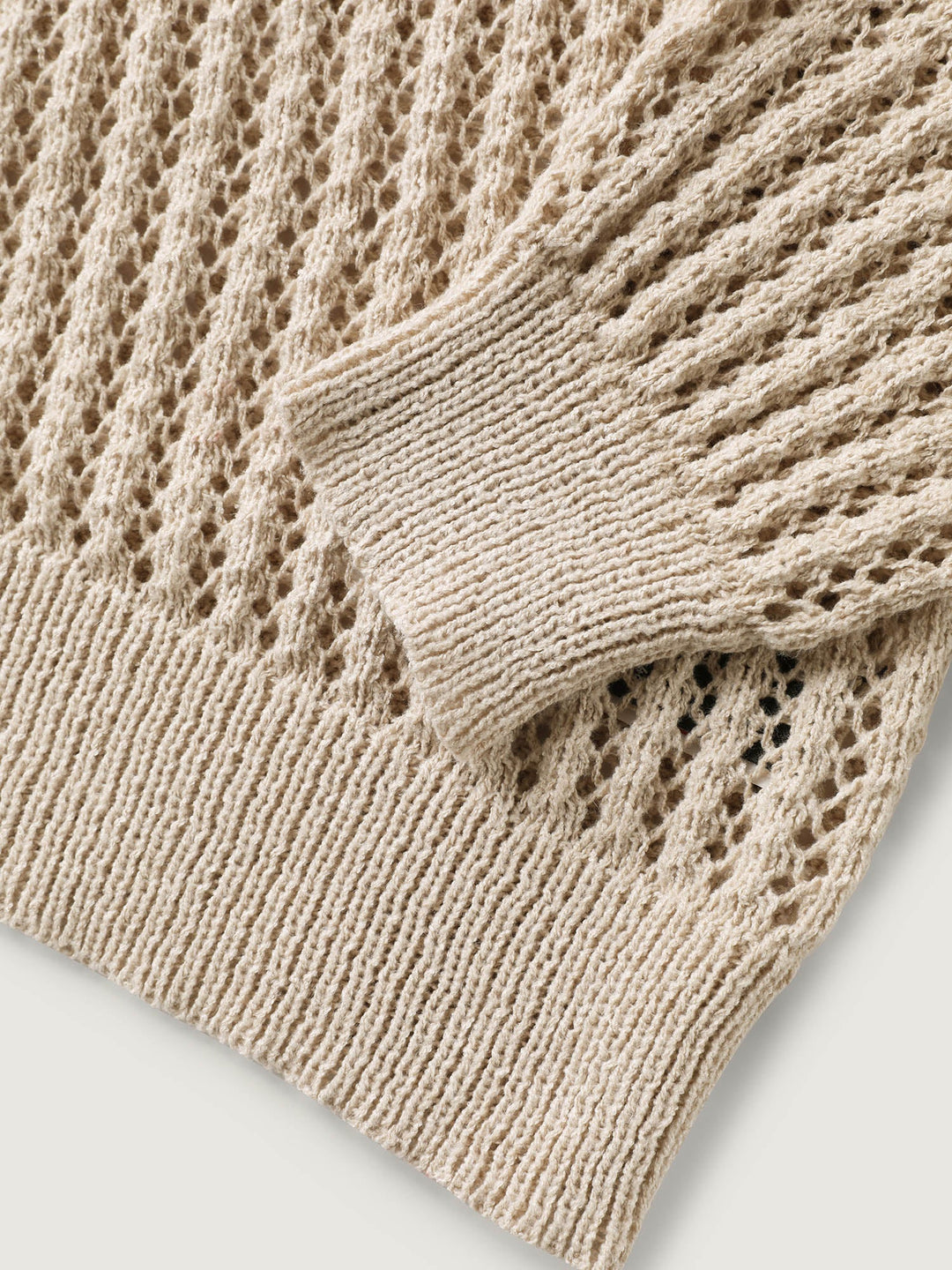 Brielle | Women’s open-knit sweater with floral embroidery