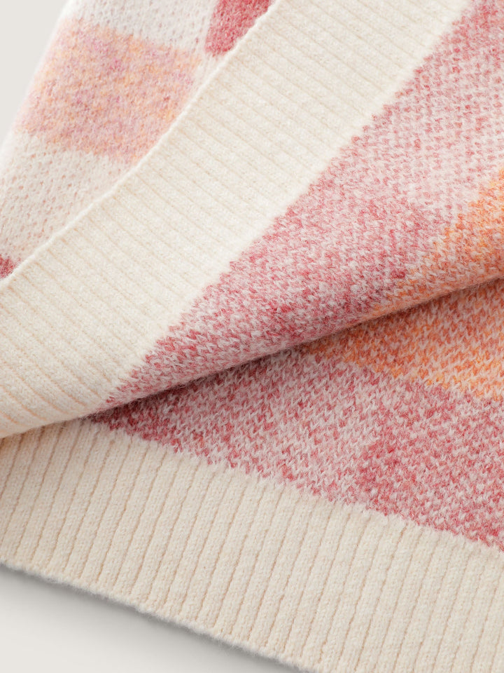 Elsie | Women’s checkered open-front knit cardigan with front pockets