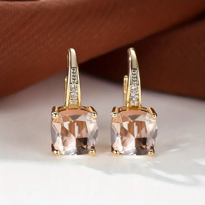 Misty | Women’s drop earrings with gem stone and crystal accents