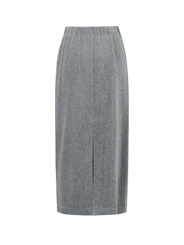 Antonella | Women's stretch back slit knitted midi skirt