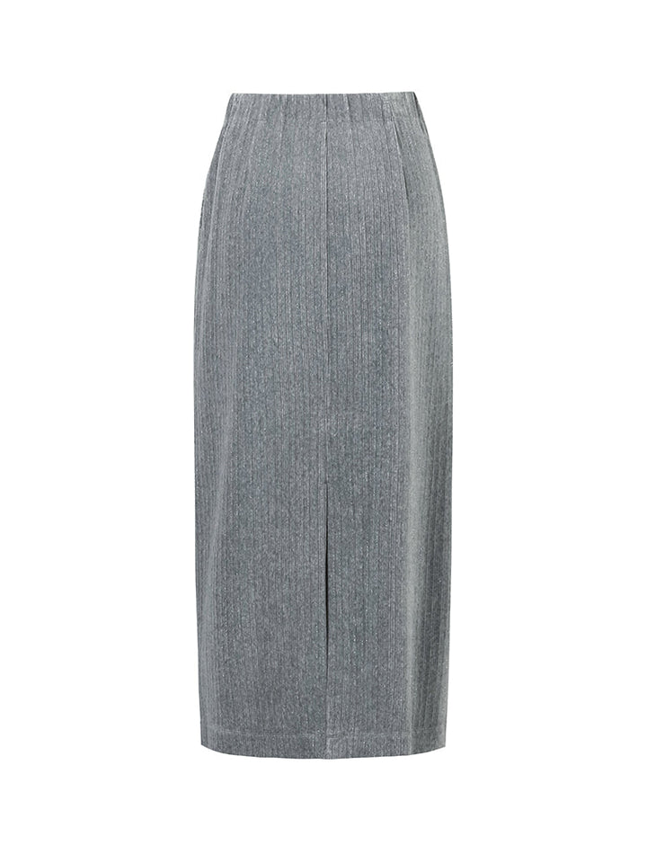 Antonella | Women's stretch back slit knitted midi skirt