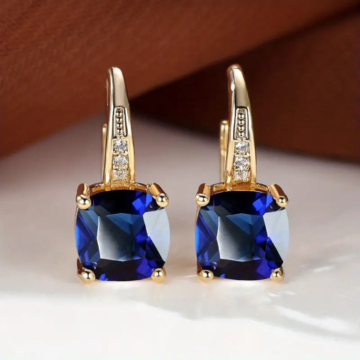 Misty | Women’s drop earrings with gem stone and crystal accents