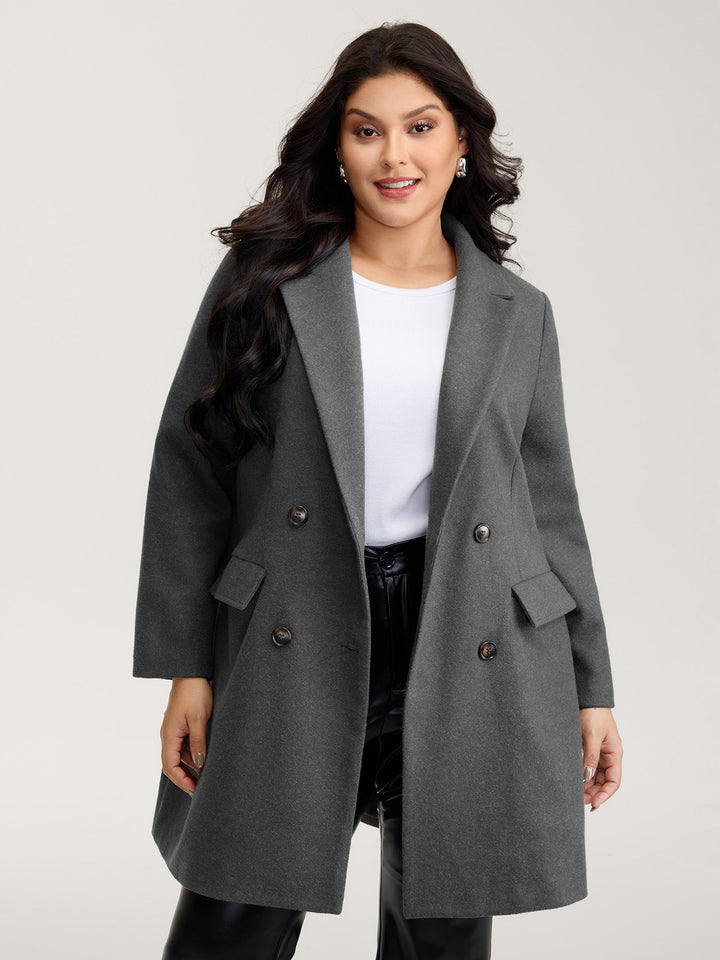 Kaia | Women's double-breasted suit collar buttons pockets coat