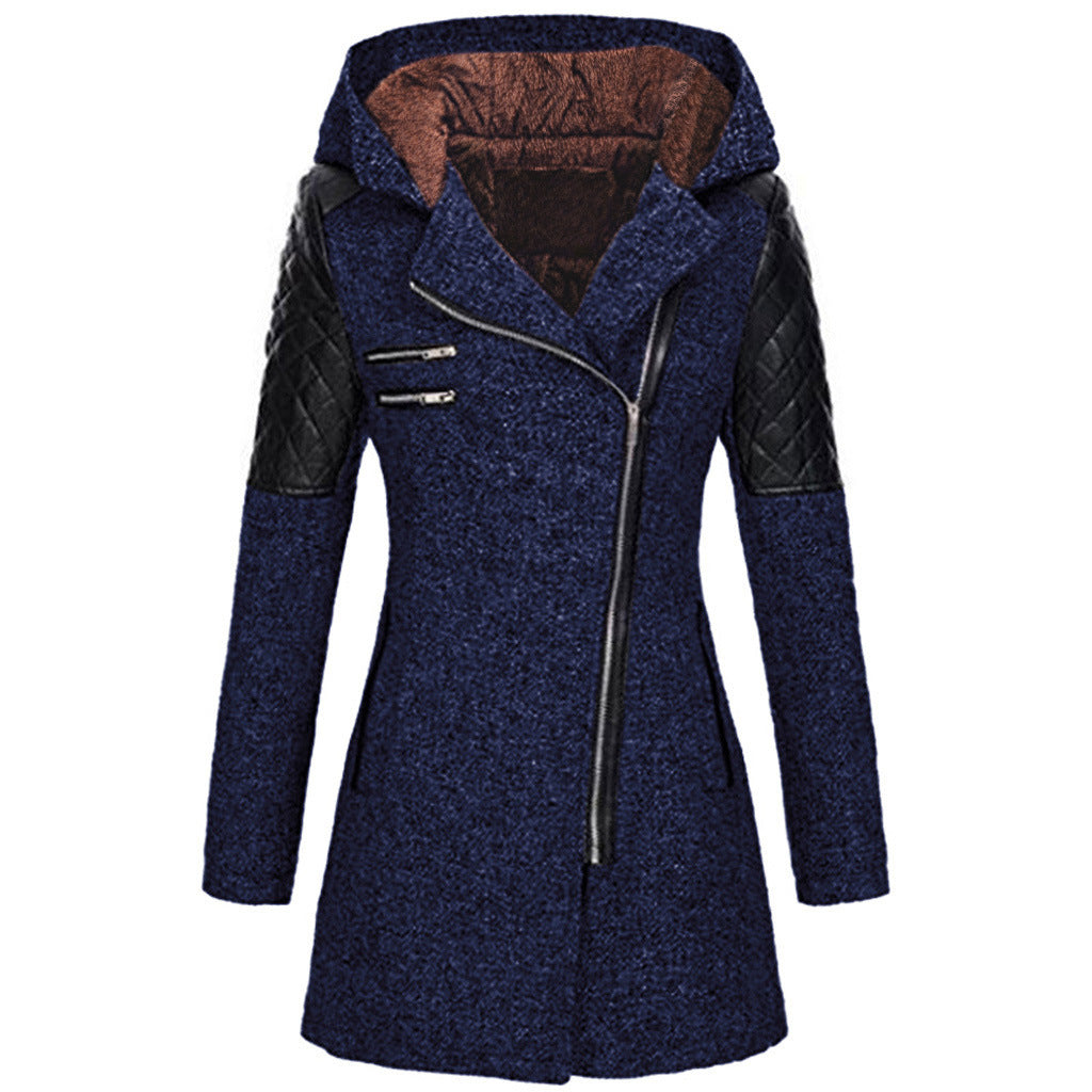 Arely | Women’s tweed & quilted hooded coat