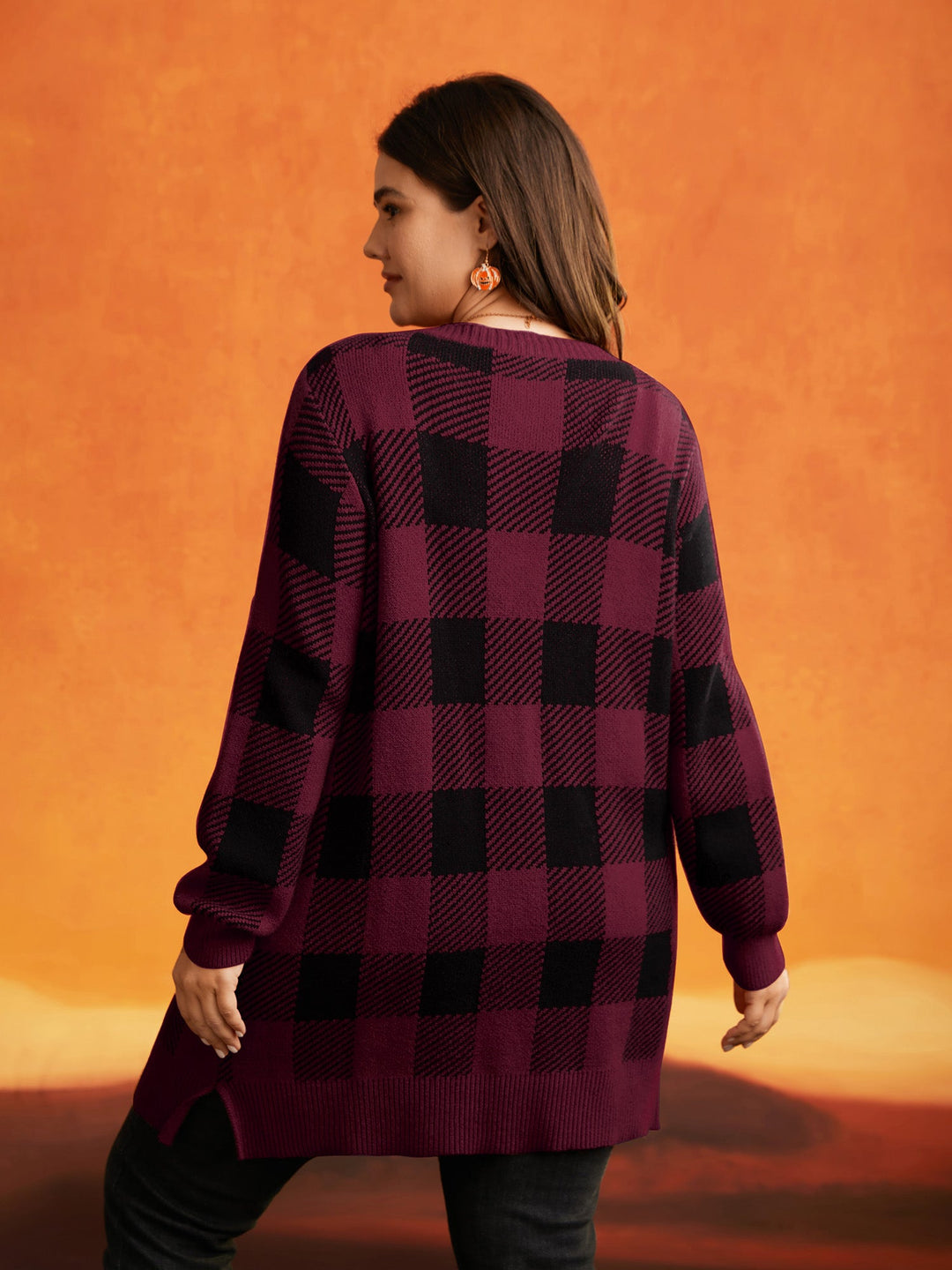 Josephine | Women’s plaid open-front cardigan with patch pockets