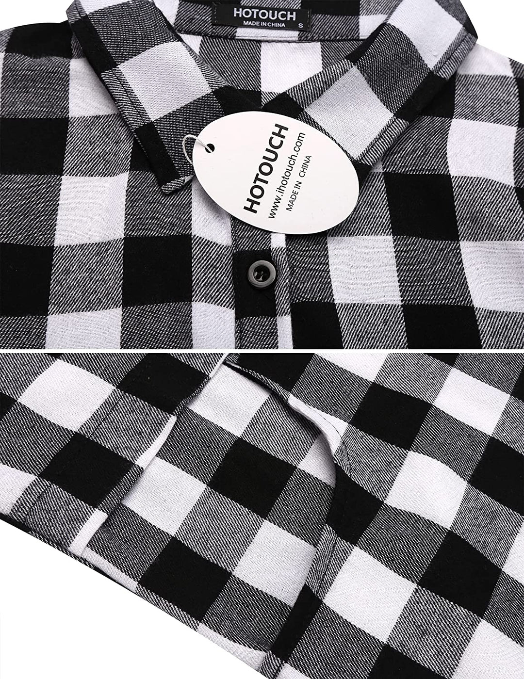 Miles | Women’s flannel plaid polo with button closure