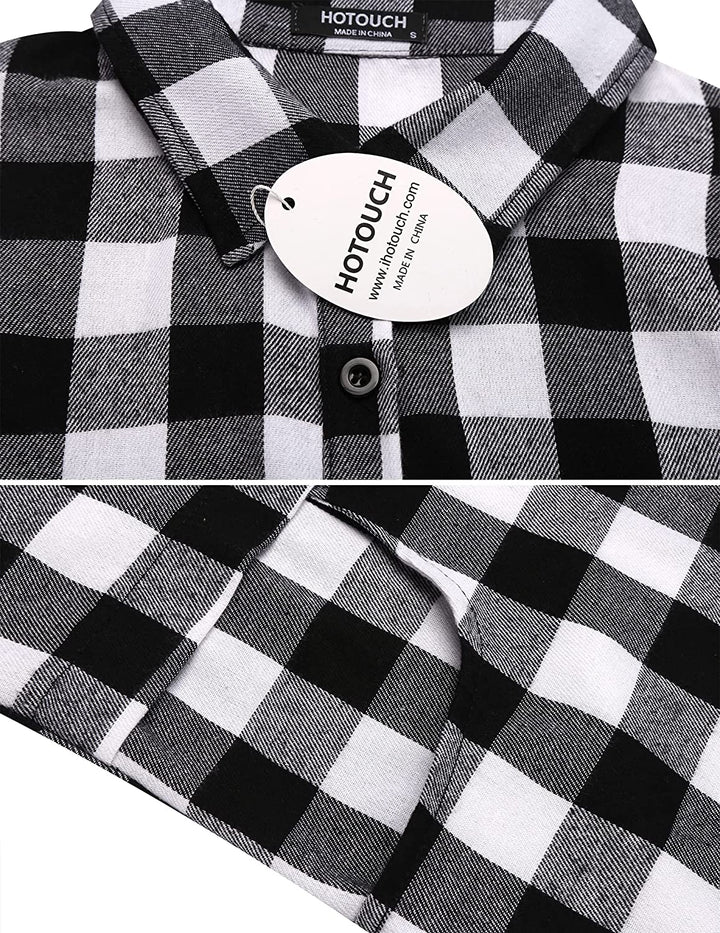 Miles | Women’s flannel plaid polo with button closure