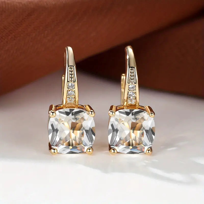 Misty | Women’s drop earrings with gem stone and crystal accents