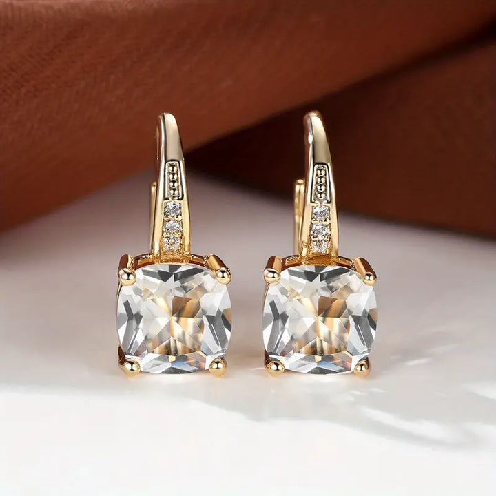 Misty | Women’s drop earrings with gem stone and crystal accents