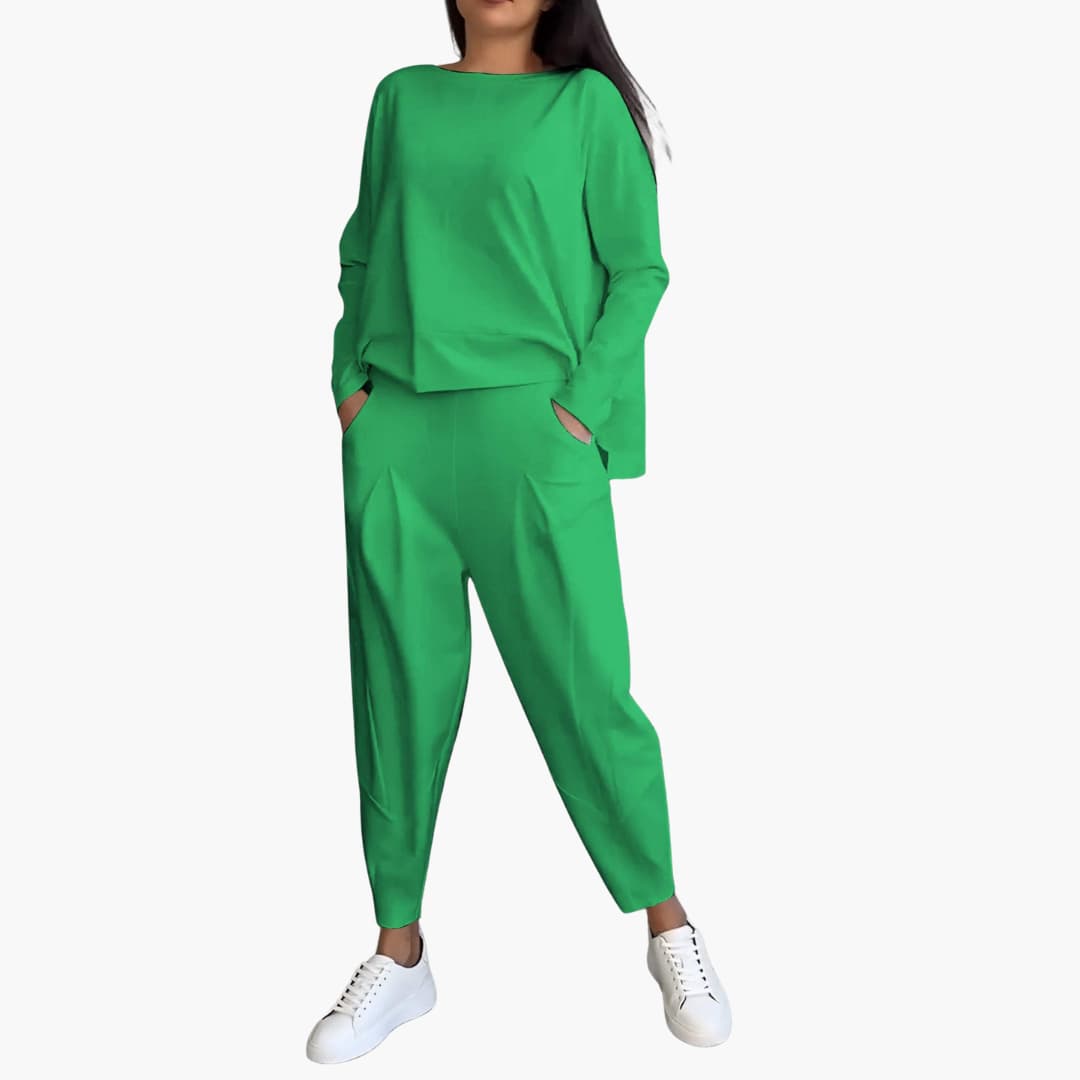Nova | Women’s two-piece set with long-sleeve top and high-waist trousers