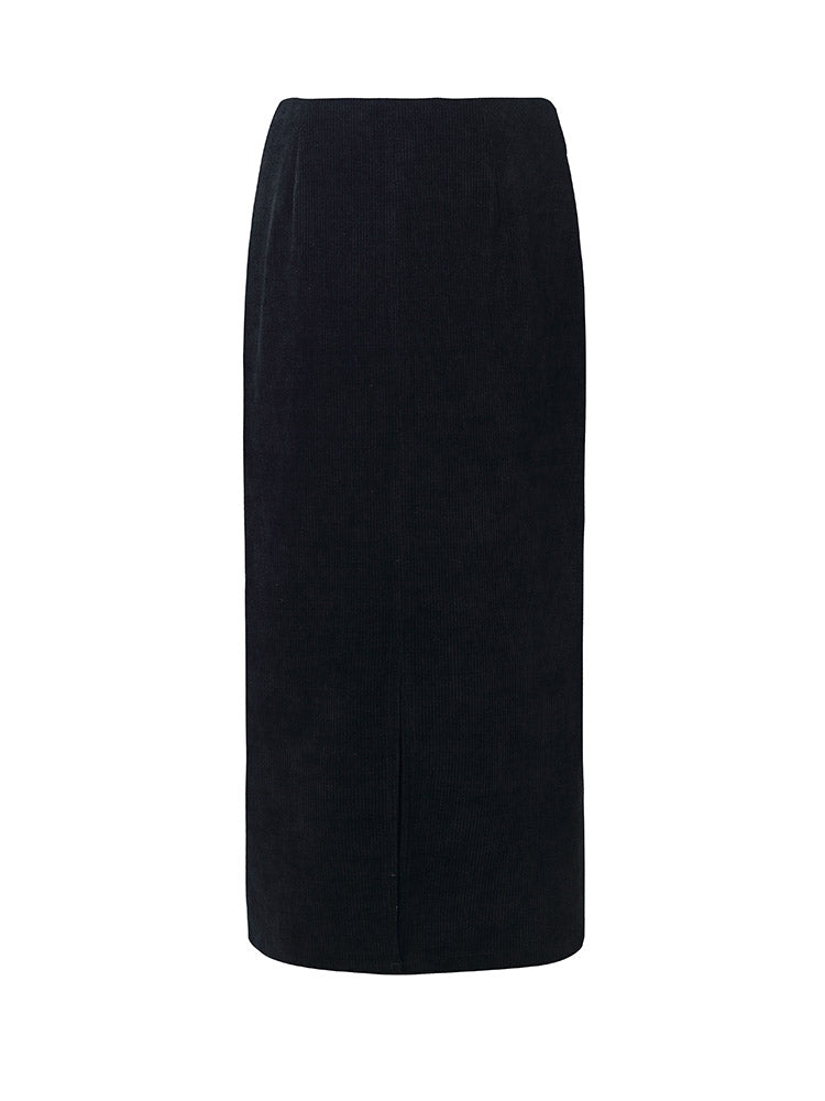 Rory | Women’s straight knitted midi skirt with slit