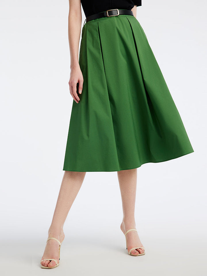Mikaela | Women’s  A-line mid pleated skirt with belt