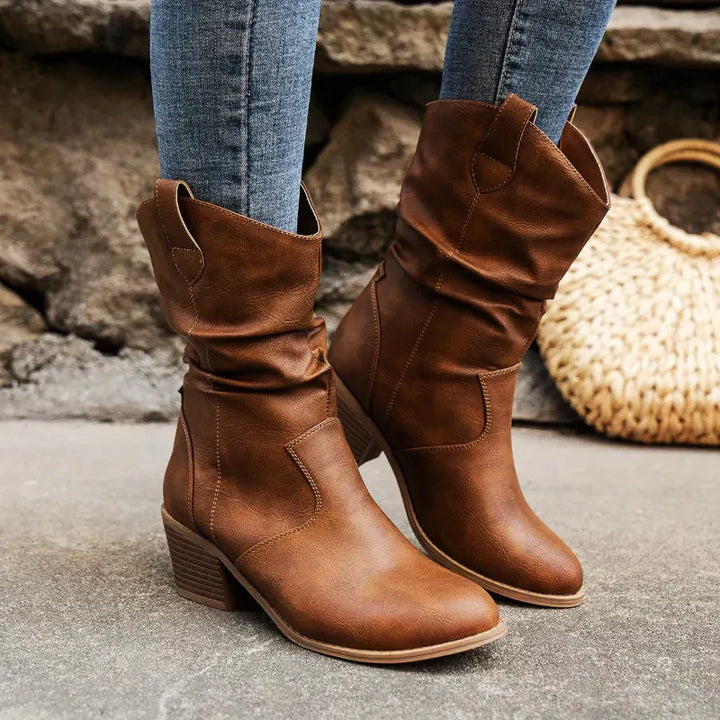 Maisie | Low-heel slip-on cowboy boots