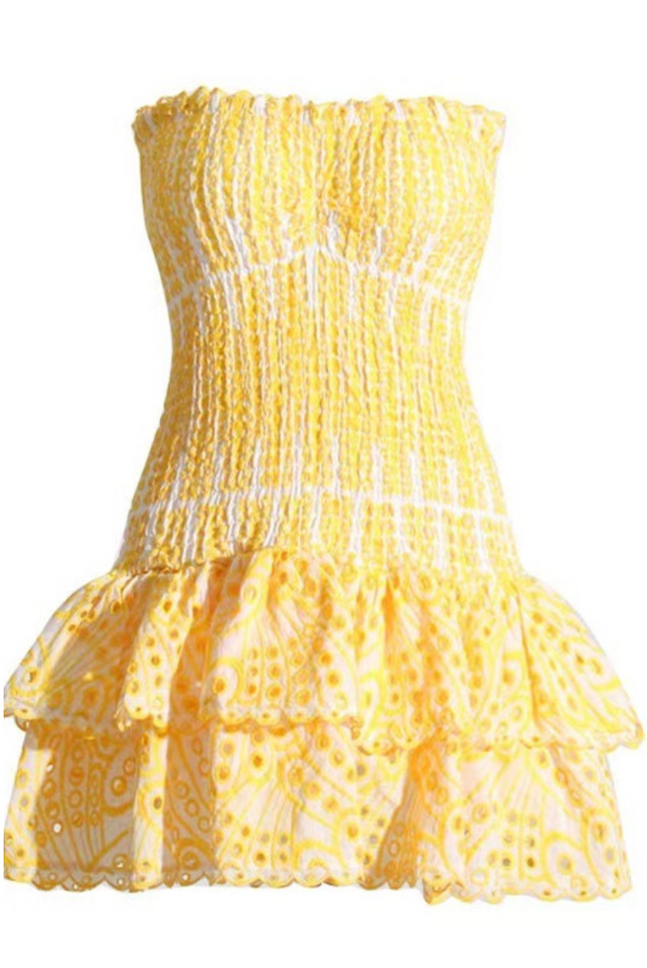 Zara | Women’s ruffle mini dress with strapless design and open back