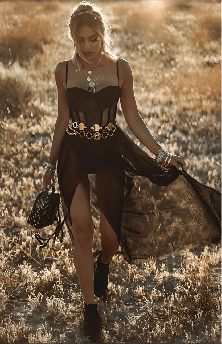 Marlowe | Sheer strapless dress