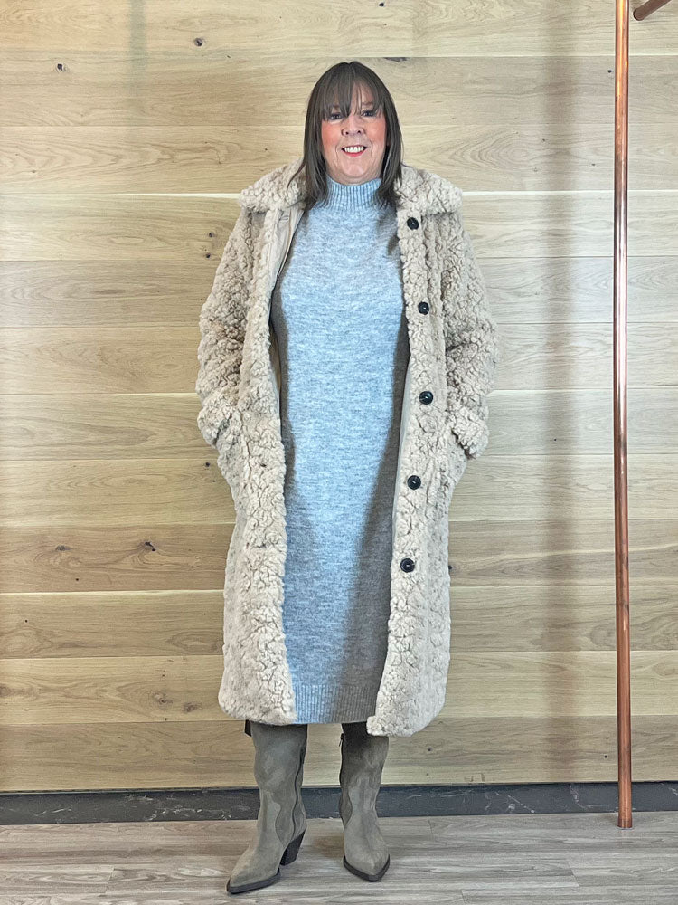 Serenity | Women’s long faux shearling teddy coat