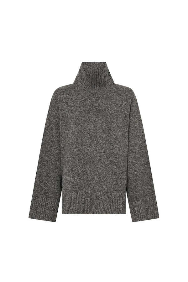 Yara | Women’s minimalist wool-blend funnel neck sweater