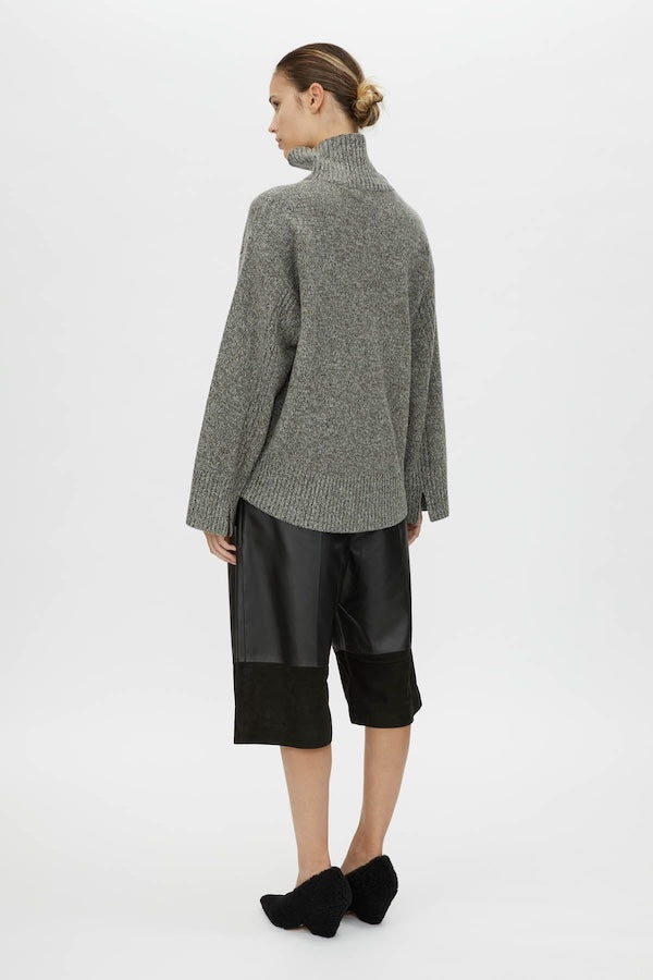 Yara | Women’s minimalist wool-blend funnel neck sweater