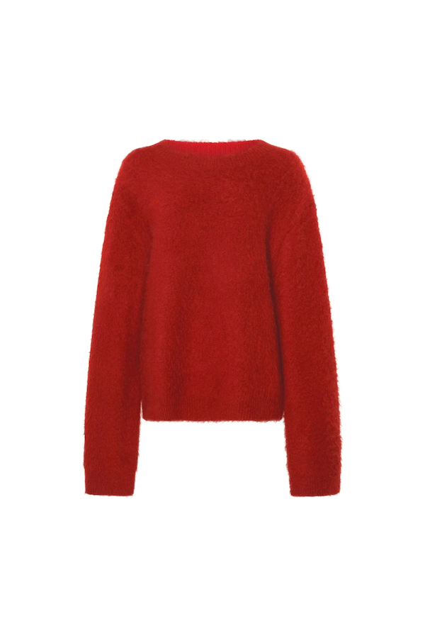 Della | Women’s soft fluffy mohair blend crewneck sweater