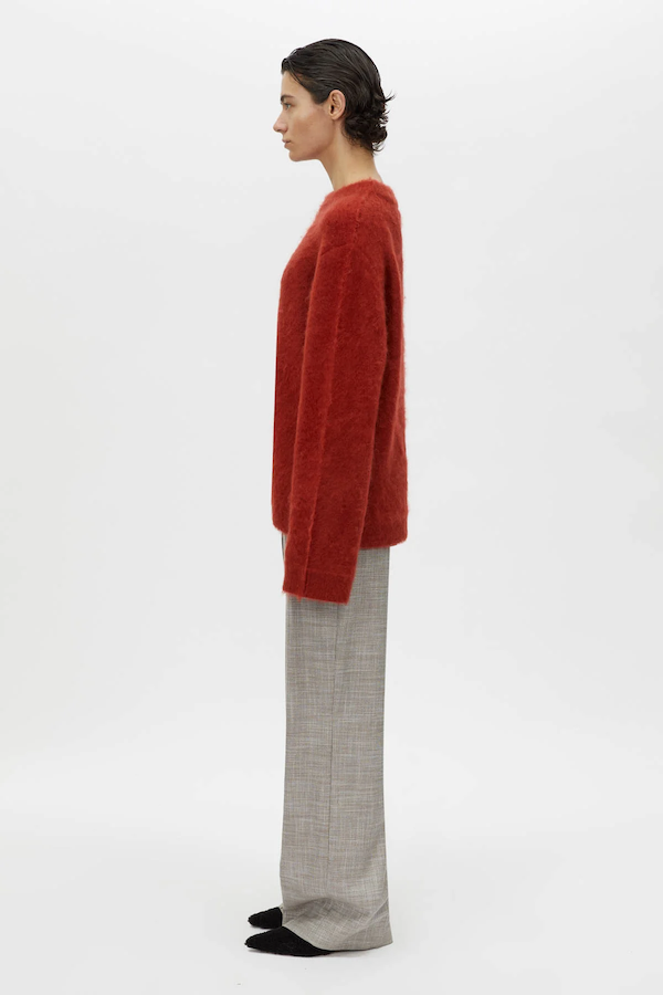 Della | Women’s soft fluffy mohair blend crewneck sweater