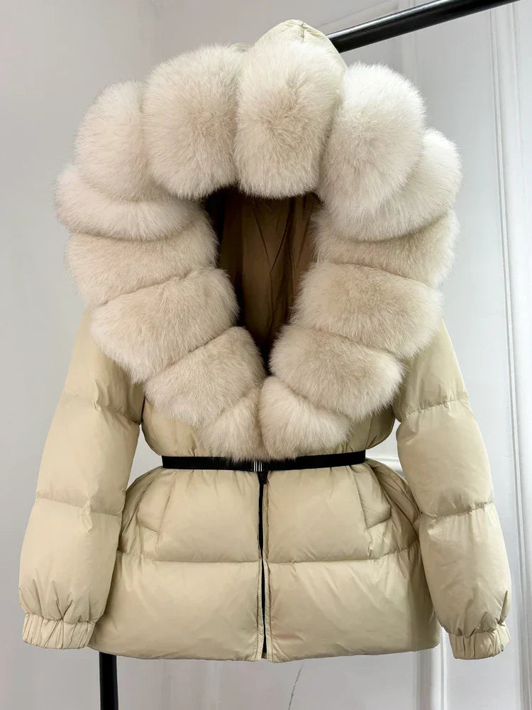 Frankie | Women’s puffer jacket with oversized faux fur collar