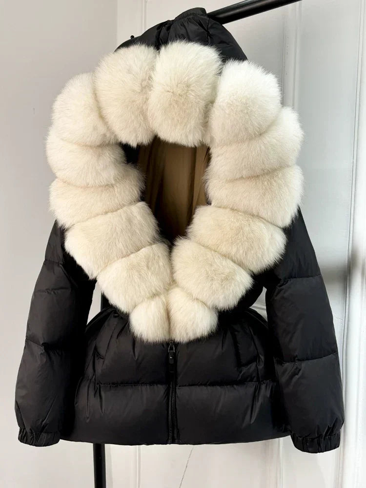 Frankie | Women’s puffer jacket with oversized faux fur collar