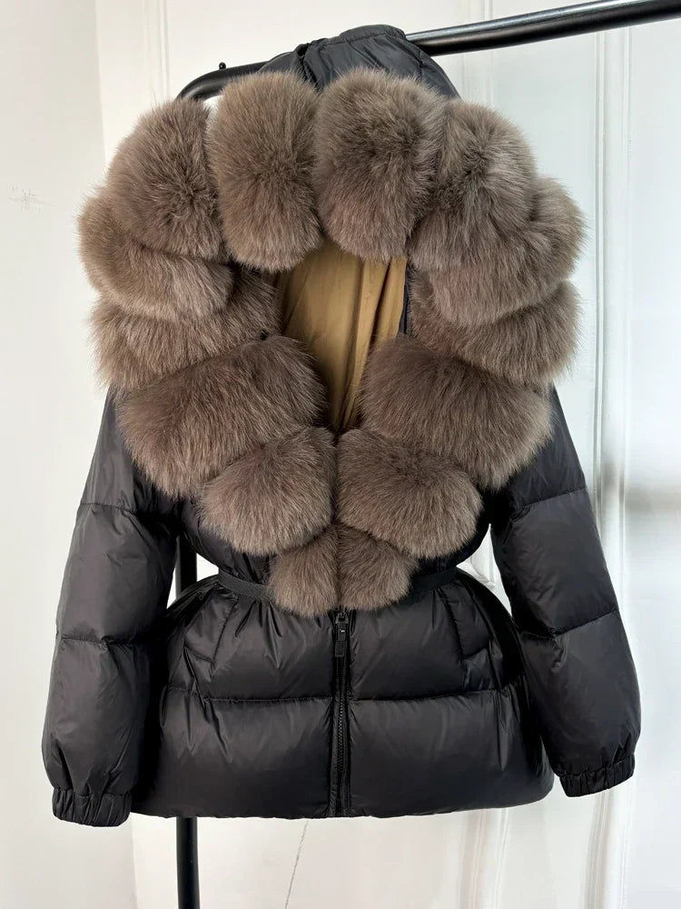 Frankie | Women’s puffer jacket with oversized faux fur collar
