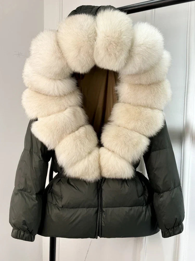 Frankie | Women’s puffer jacket with oversized faux fur collar