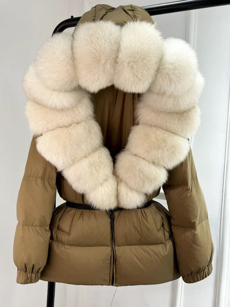 Frankie | Women’s puffer jacket with oversized faux fur collar