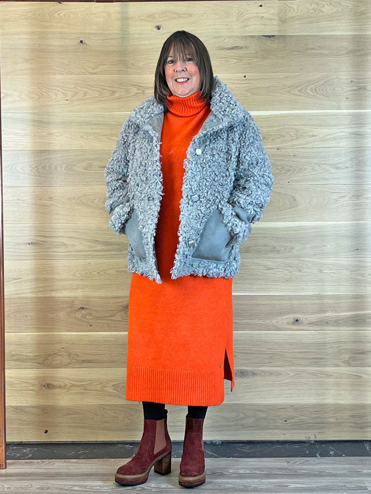 Alissa | Women’s curly faux shearling jacket