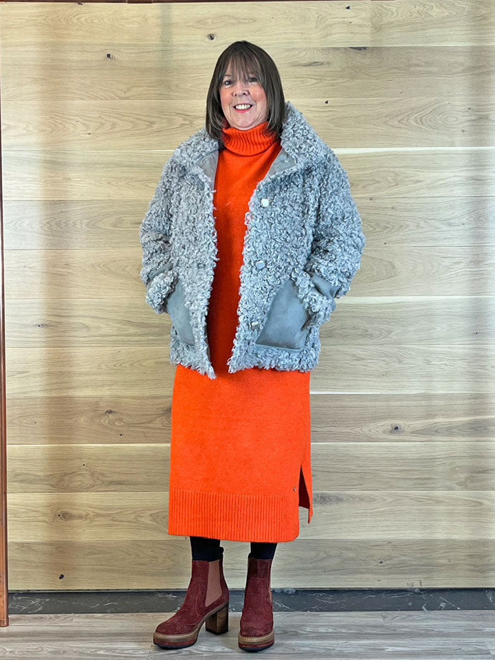 Alissa | Women’s curly faux shearling jacket