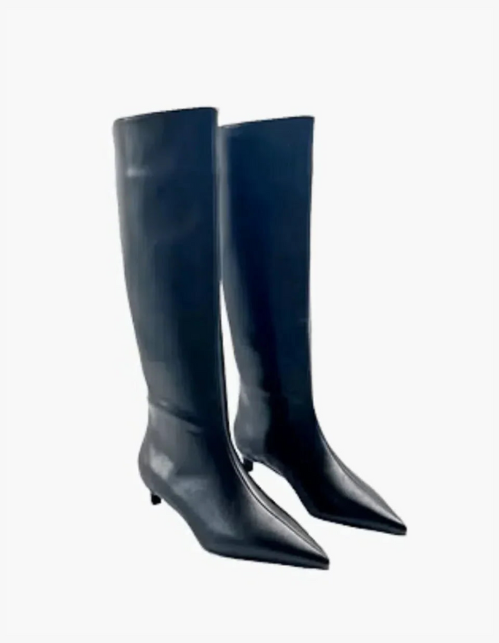 Donalyn | Women’s faux leather knee-high heeled boots