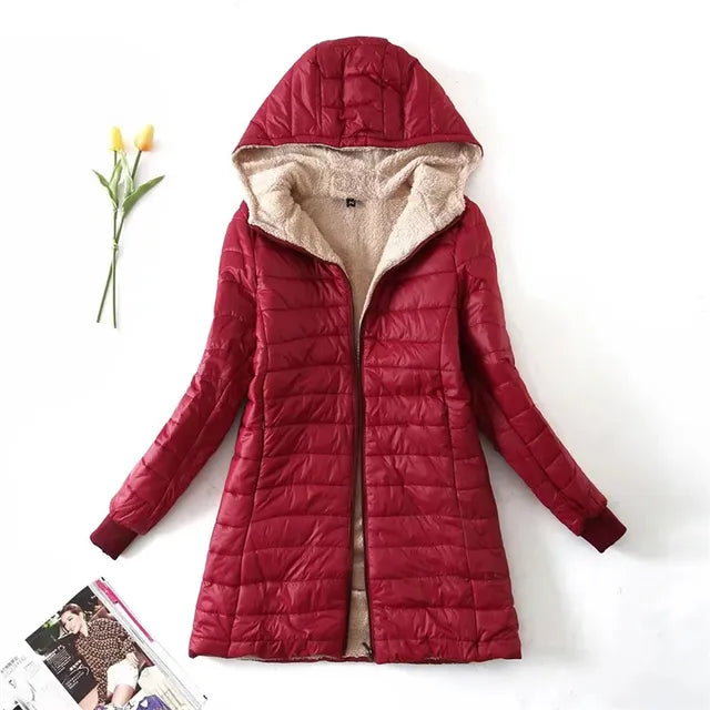 Lavender | Women’s hooded quilted jacket with soft fleece lining