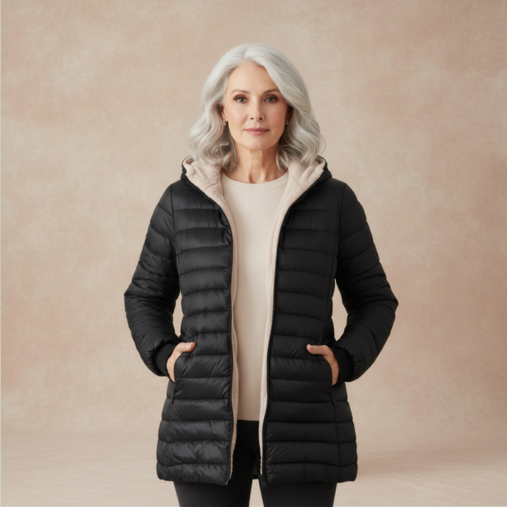 Lavender | Women’s hooded quilted jacket with soft fleece lining