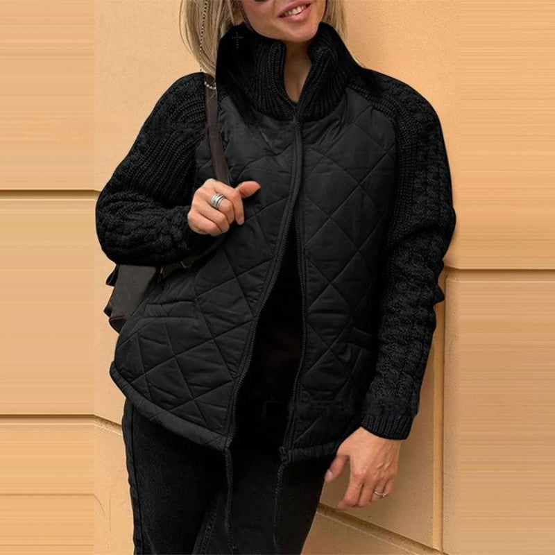 Natalia | Women’s quilted puffer jacket with knitted sleeves