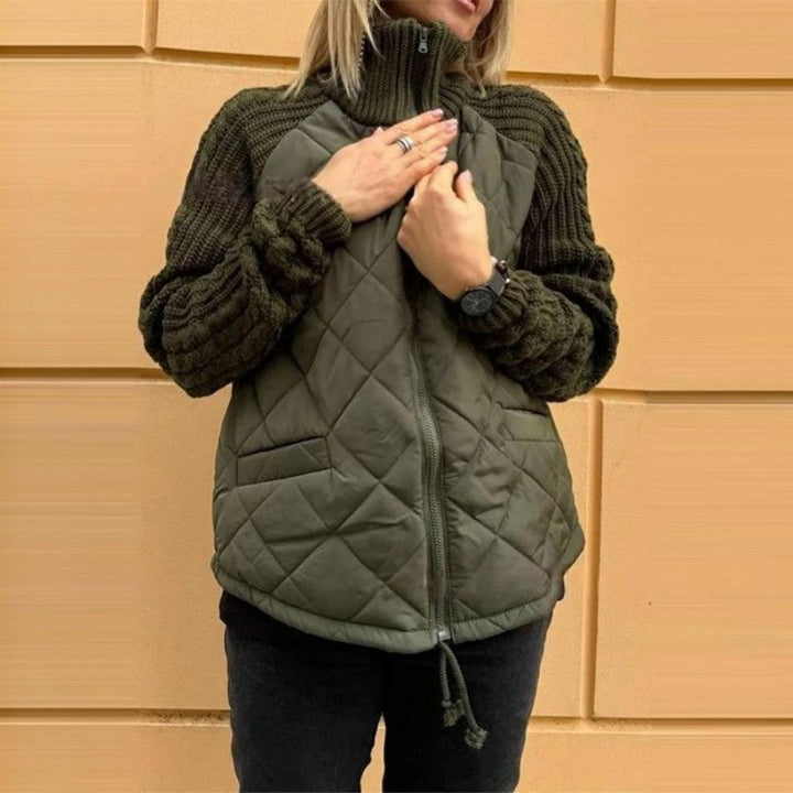 Natalia | Women’s quilted puffer jacket with knitted sleeves