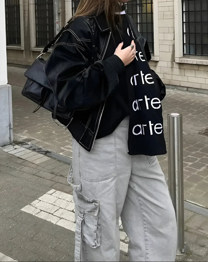 Reina | Women’s oversized jacket with contrast stitching and statement design