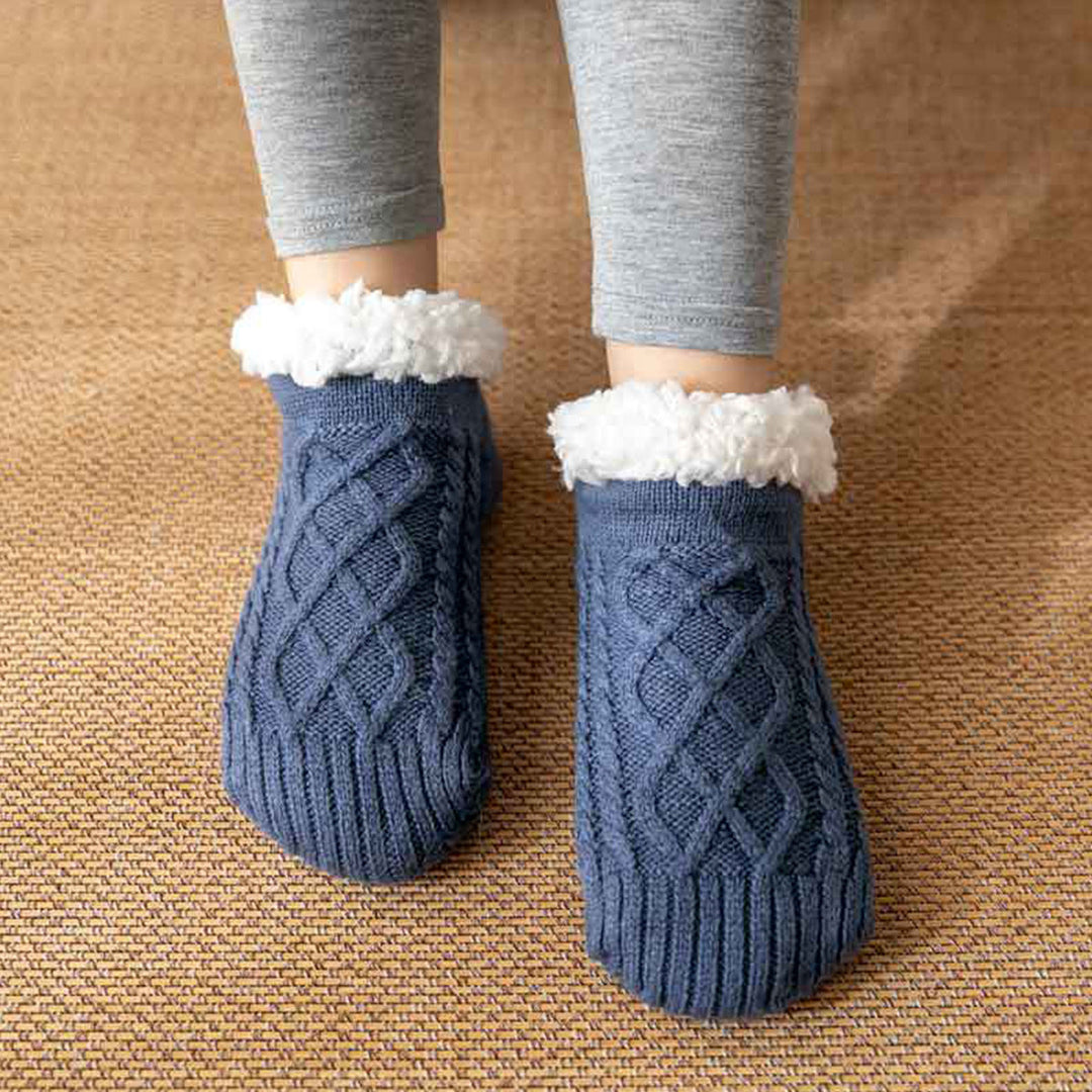Eliza | Women's cable-knit anti-slip fleece socks