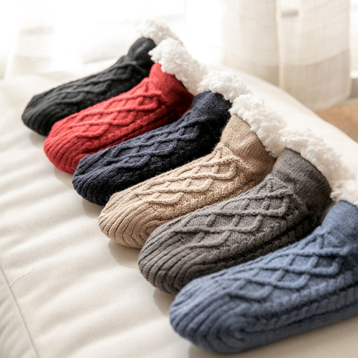 Eliza | Women's cable-knit anti-slip fleece socks