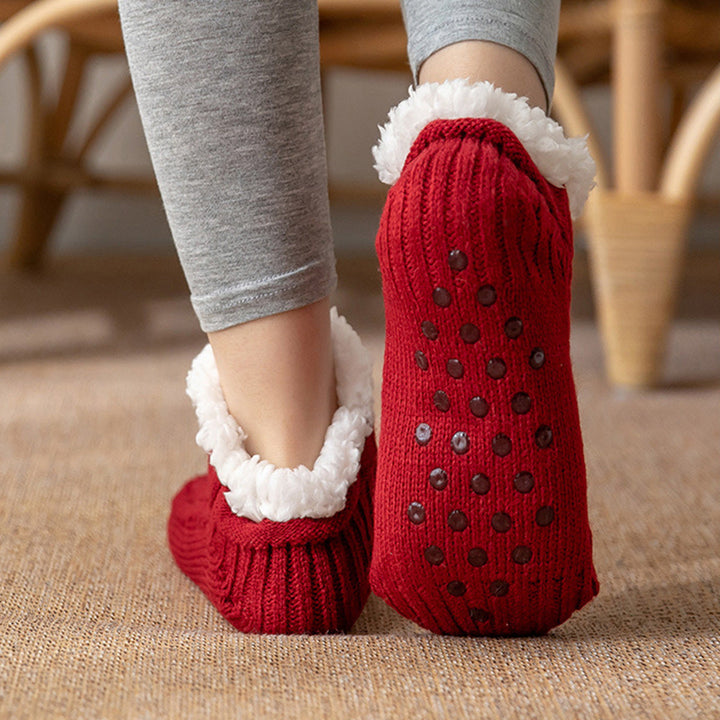 Eliza | Women's cable-knit anti-slip fleece socks
