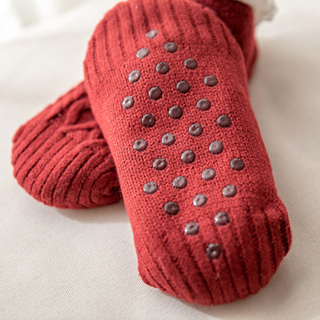 Eliza | Women's cable-knit anti-slip fleece socks